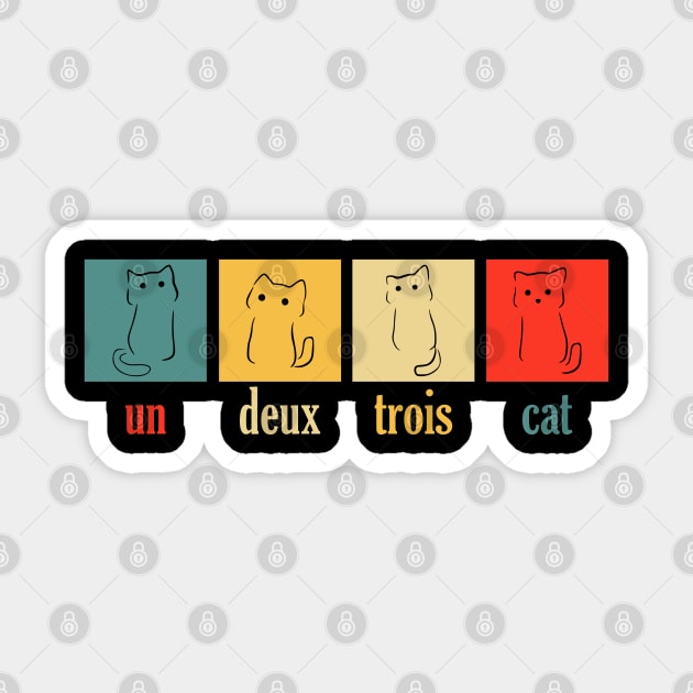 un deux trois cat Sticker by balibeachart